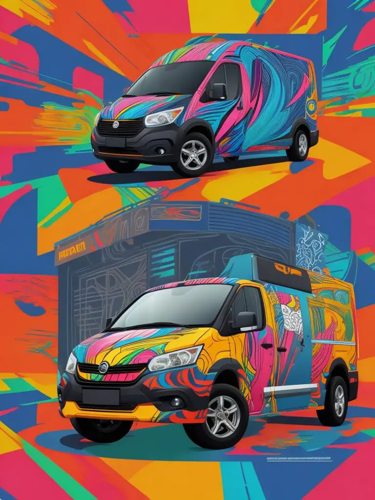 Abstract style van vector art