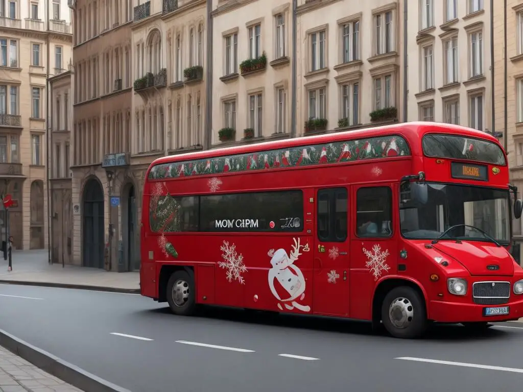 Christmas bus wrap