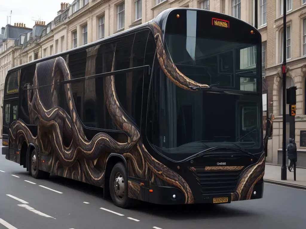 Bus wrap ad: Snake bus wraps