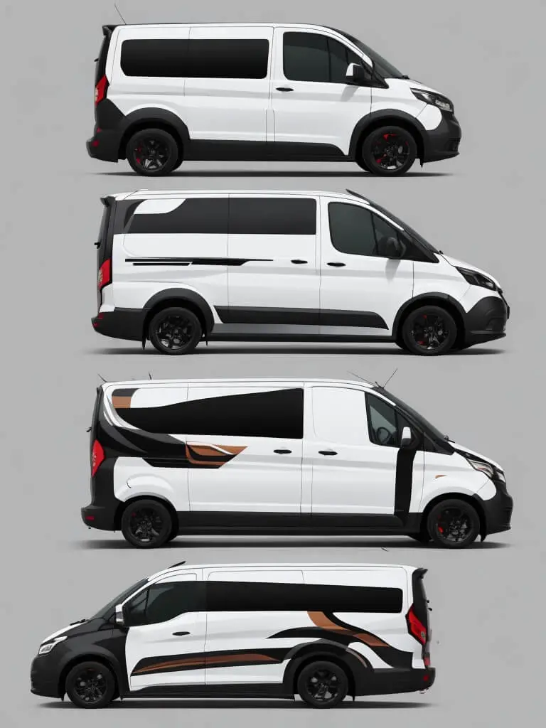 minimalistic vector rendering of a van